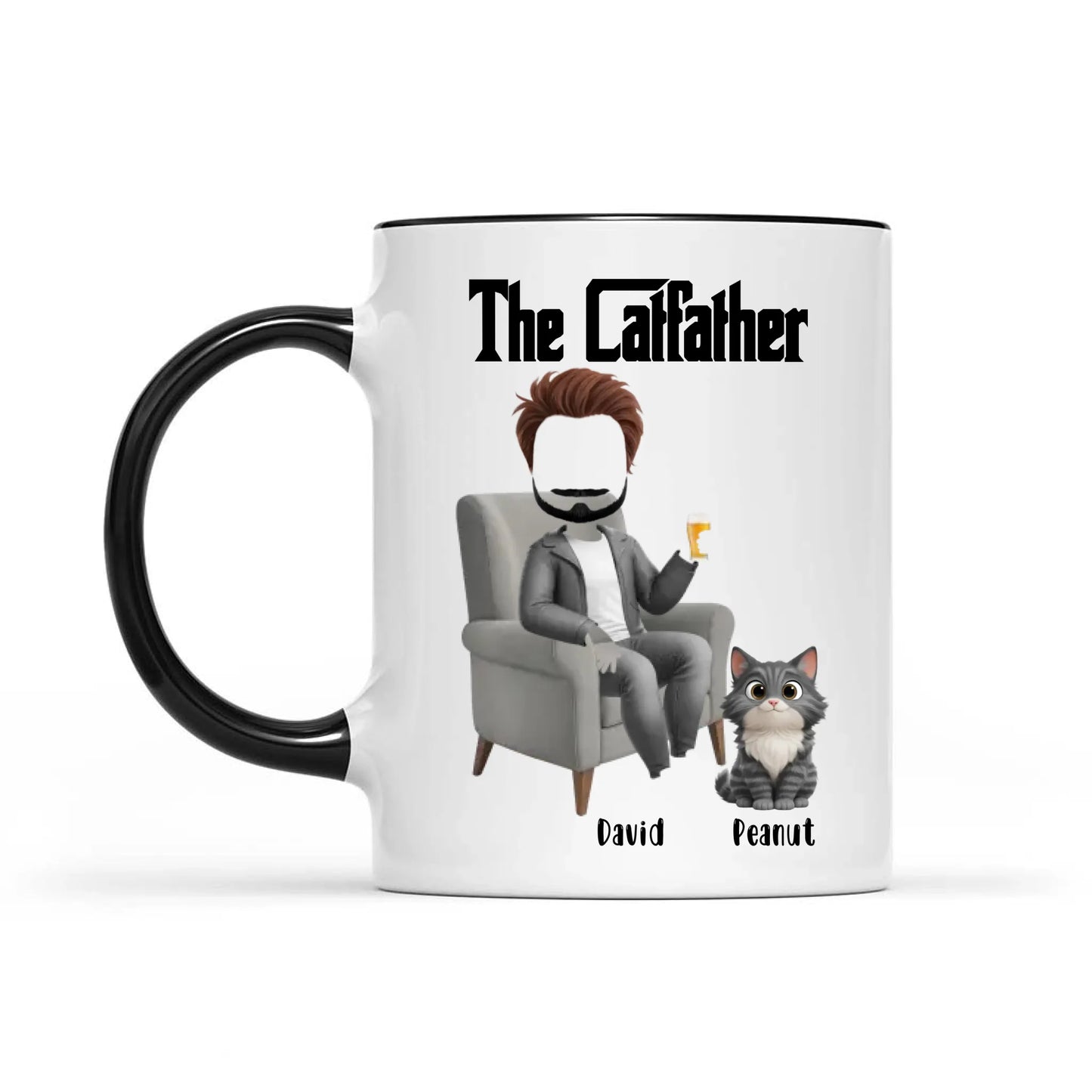 The Catfather Funny Dad And Cat  - Gift For Dad And Cat Lover - Personalized Mug