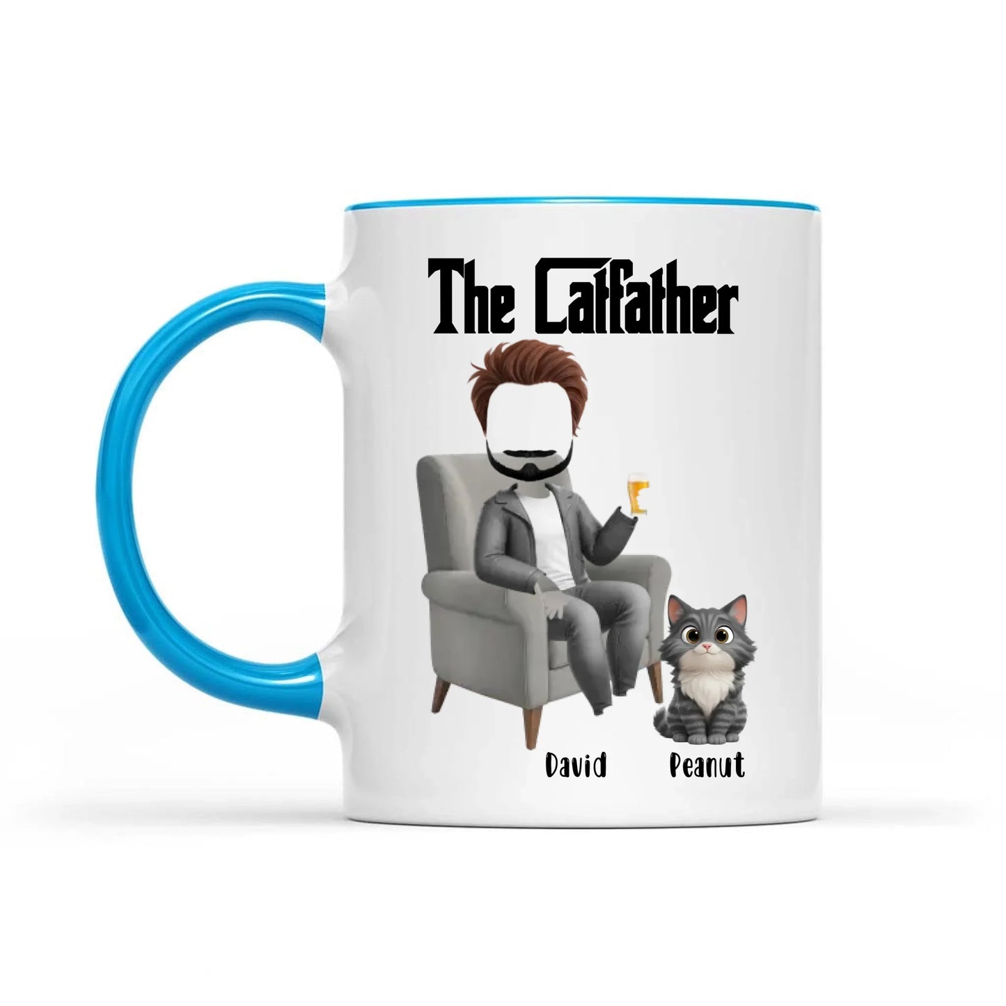 The Catfather Funny Dad And Cat  - Gift For Dad And Cat Lover - Personalized Mug