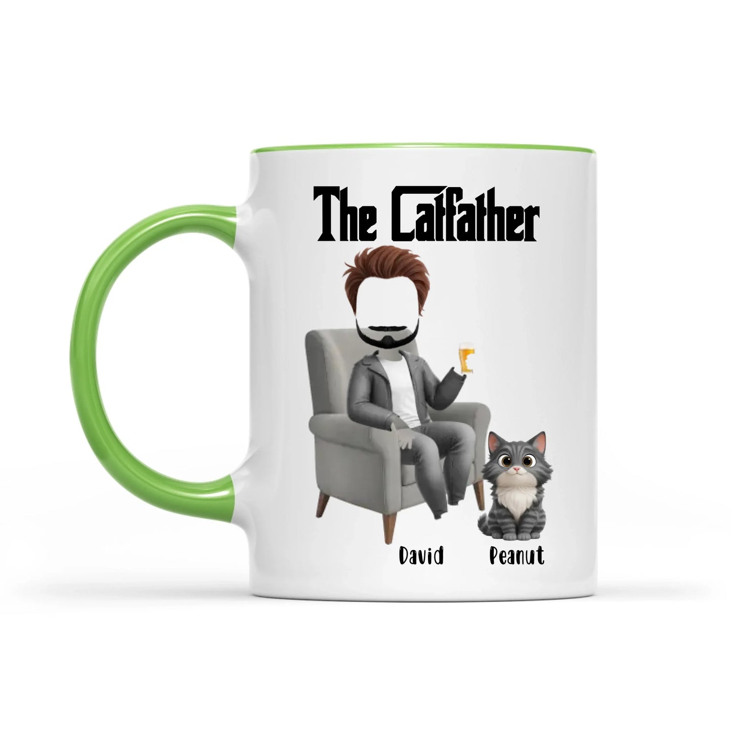 The Catfather Funny Dad And Cat  - Gift For Dad And Cat Lover - Personalized Mug