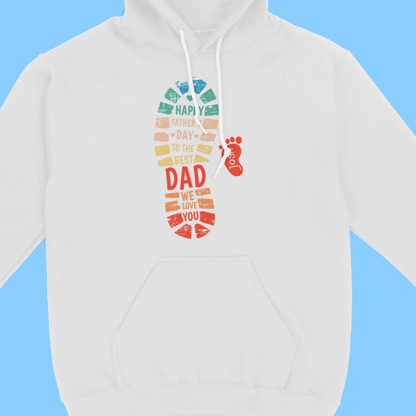 Happy Father's Day To The Best Dad Personalized Dad And Kids Footprints Names Hoodie
