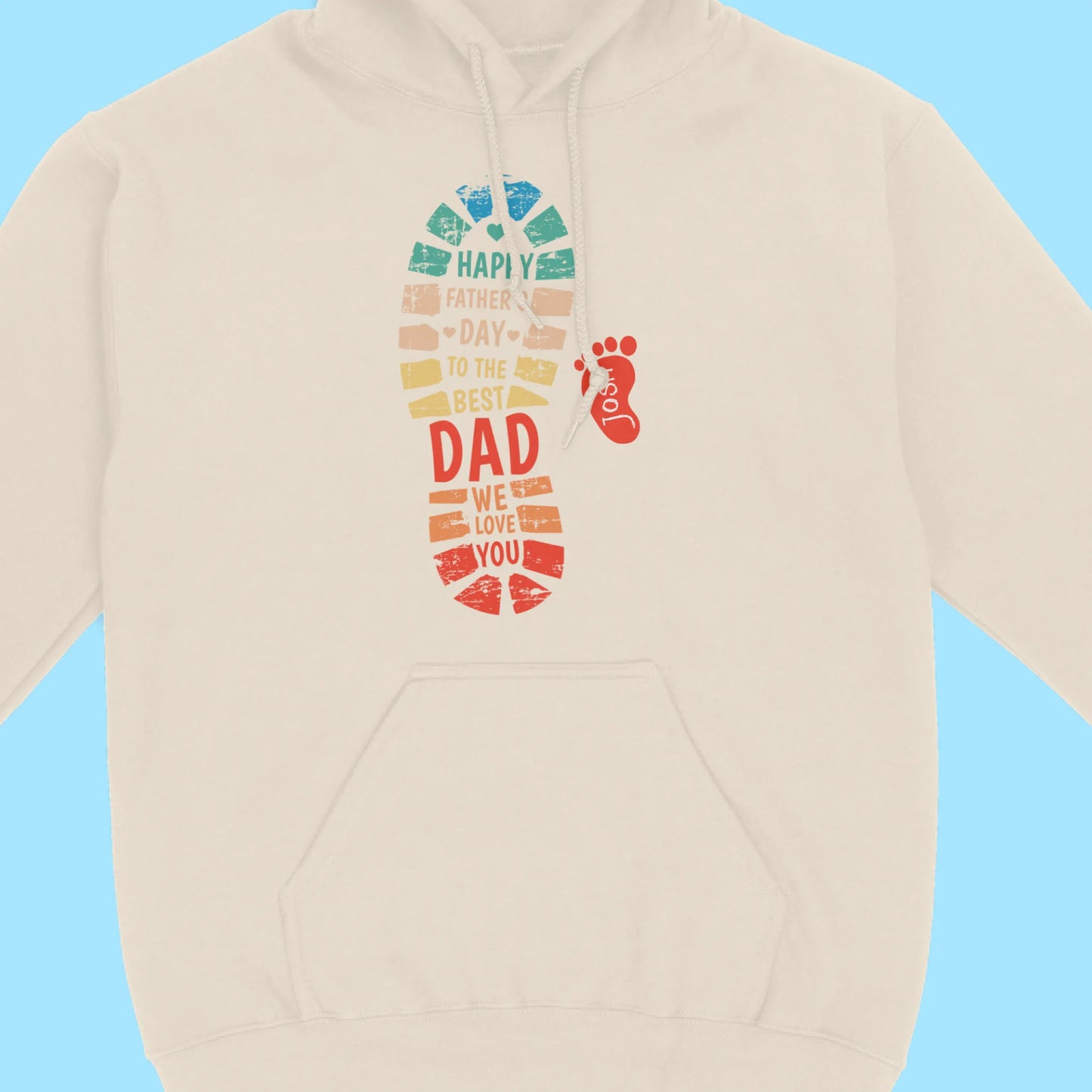 Happy Father's Day To The Best Dad Personalized Dad And Kids Footprints Names Hoodie