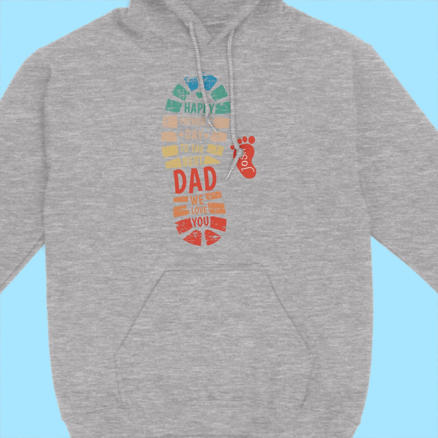 Happy Father's Day To The Best Dad Personalized Dad And Kids Footprints Names Hoodie