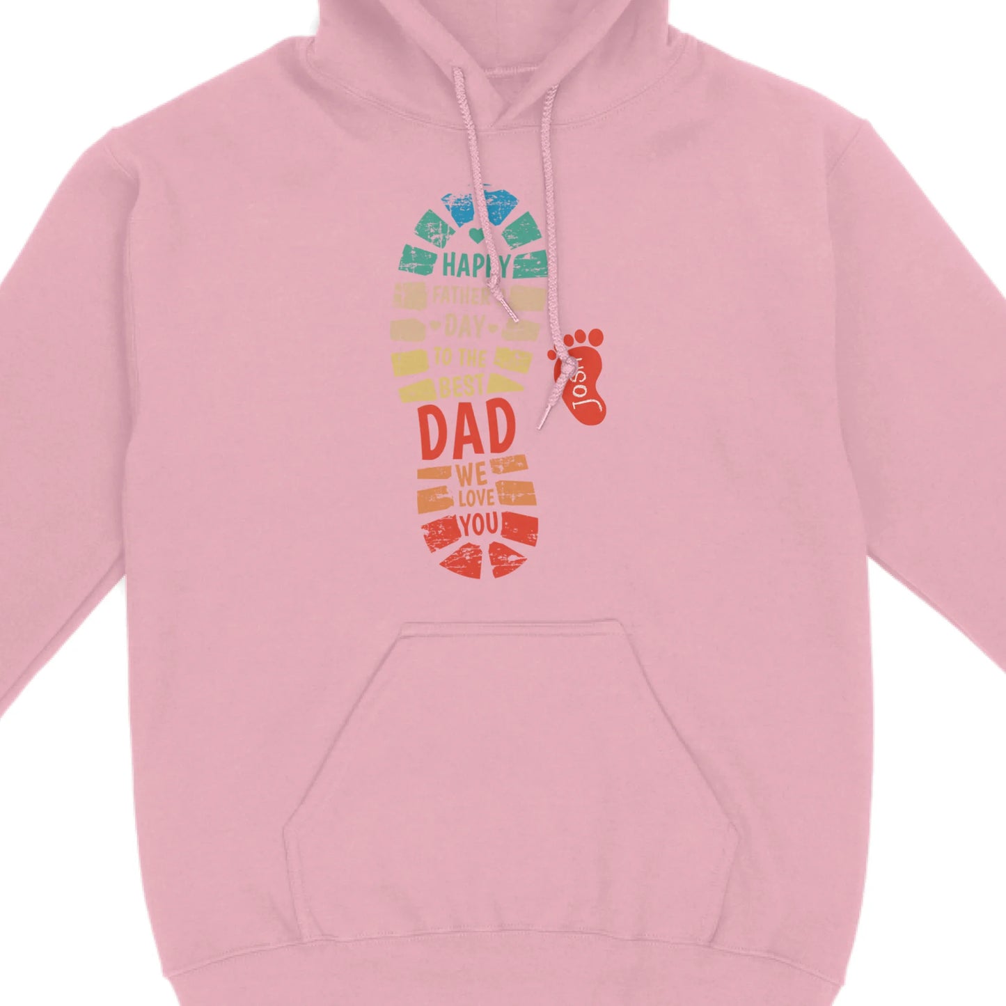 Happy Father's Day To The Best Dad Personalized Dad And Kids Footprints Names Hoodie