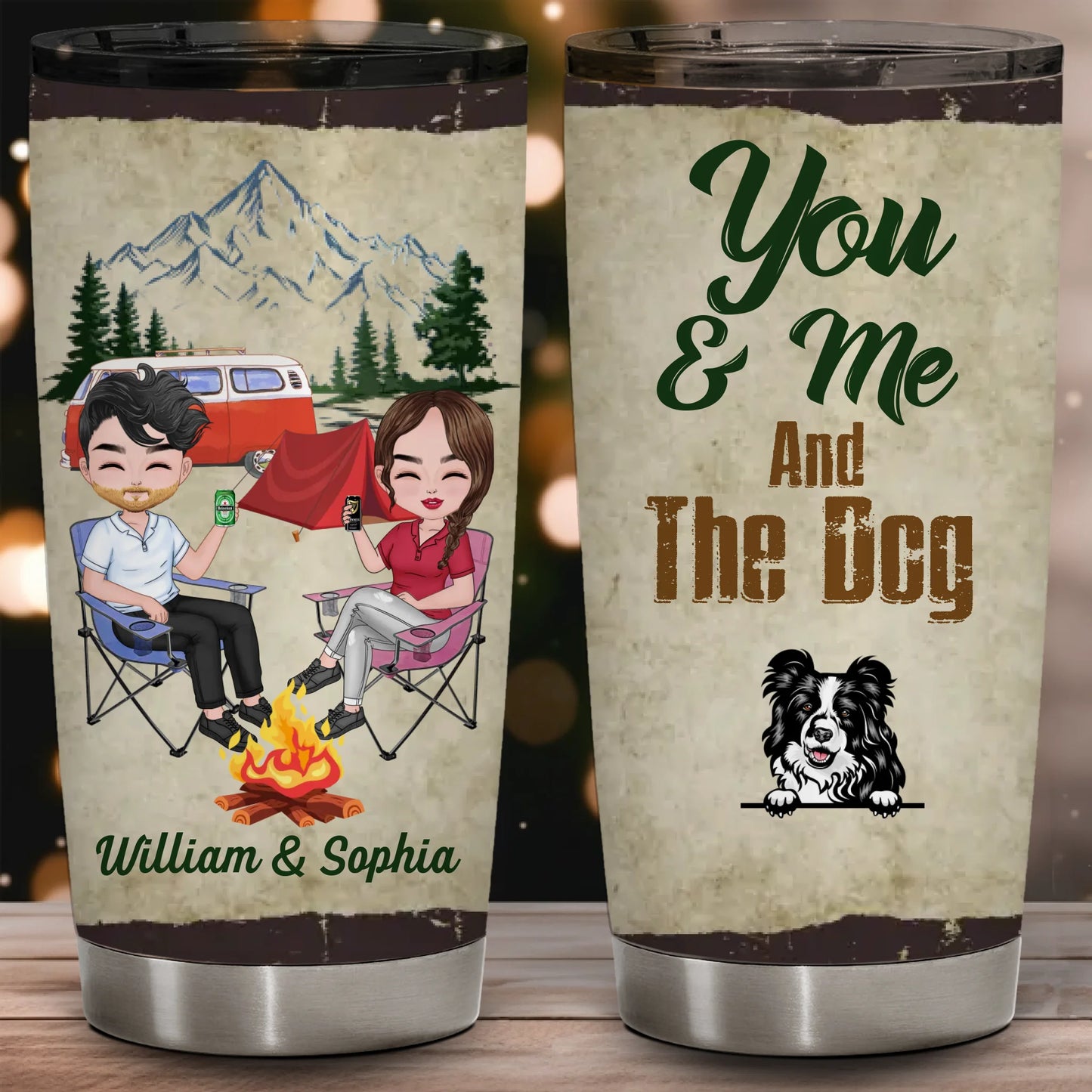 You & Me Camping Husband Wife - Couple Gift - Personalized Custom Tumbler