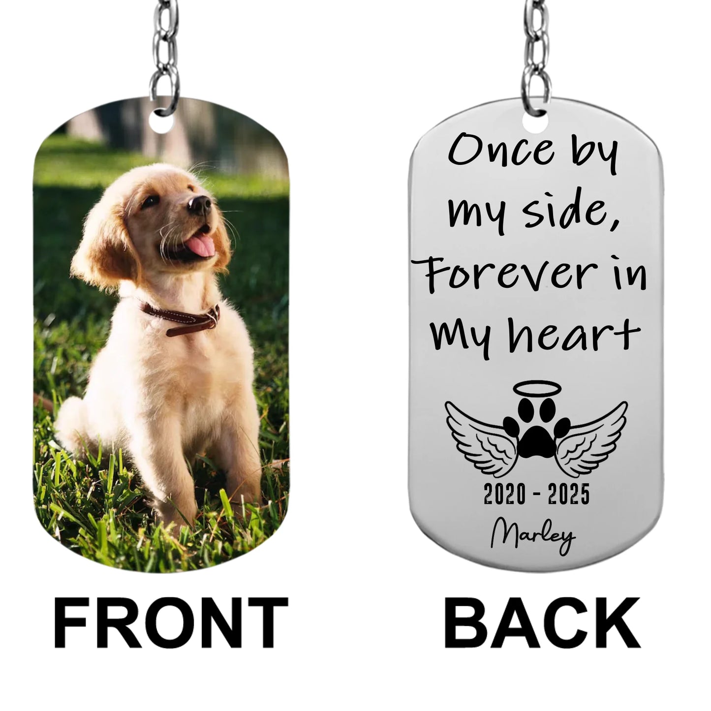 Once By My Side Forever In My Heart - Personalized Photo Stainless Steel Keychain