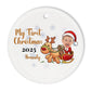 Custom Photo Baby's - First Christmas Costumes Heart Ornament
