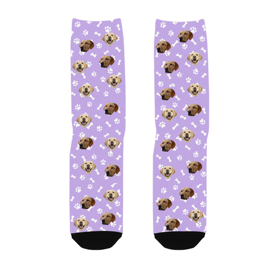 Lovely Upload Pet Image - Personalized Photo Crew Socks