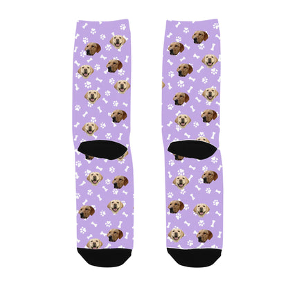 Lovely Upload Pet Image - Personalized Photo Crew Socks