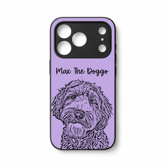 Portrait Sketch Custom Photo Dog - Gift For Dog Lover - Personalized Phone Case