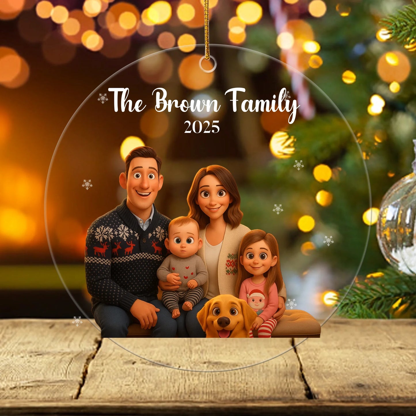 Family Christmas Ornament - Personalized Family Photo Ornament