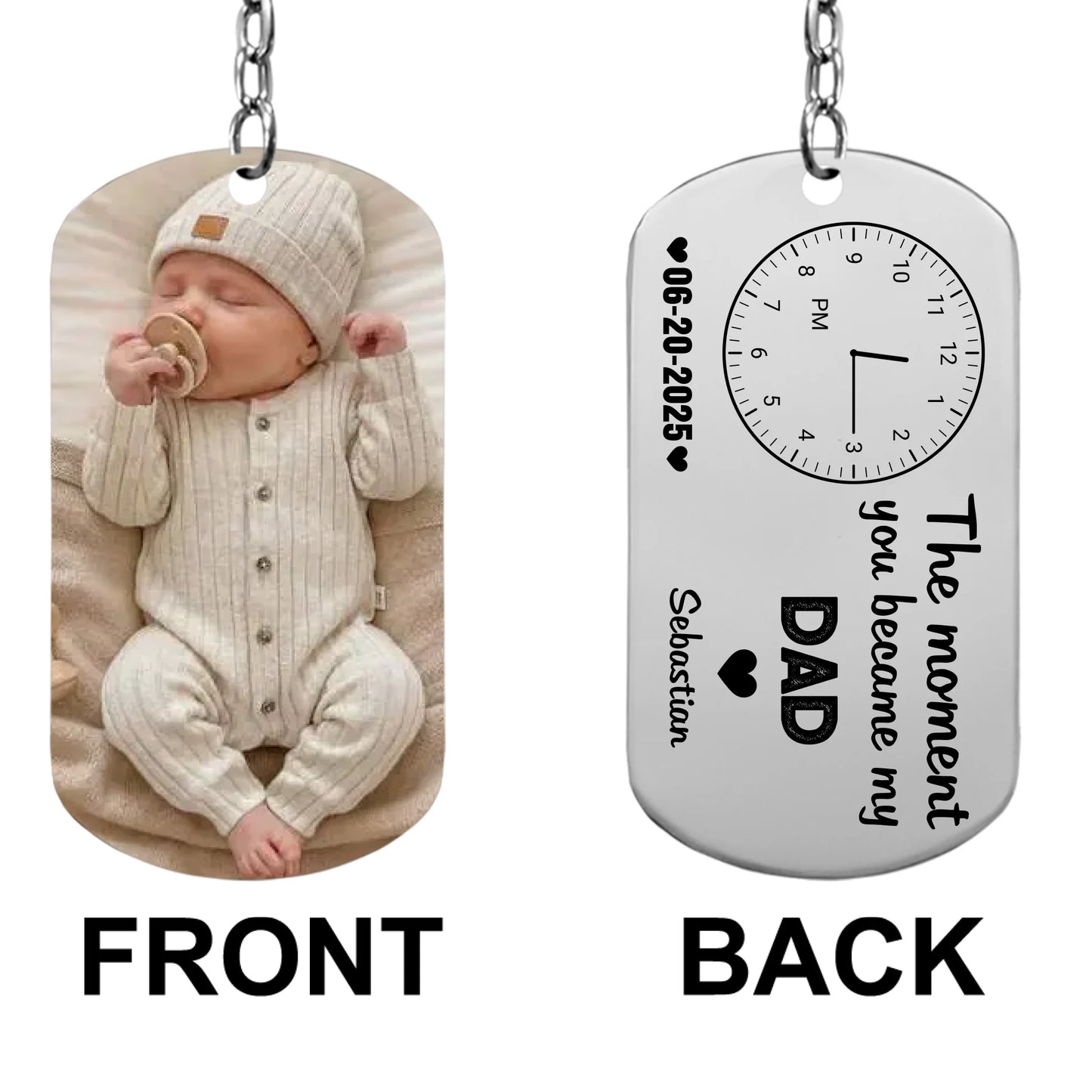 The Moment You Became My Dad/Mom - Personalized Photo, Gift For Dad/Mom Aluminium Keychain