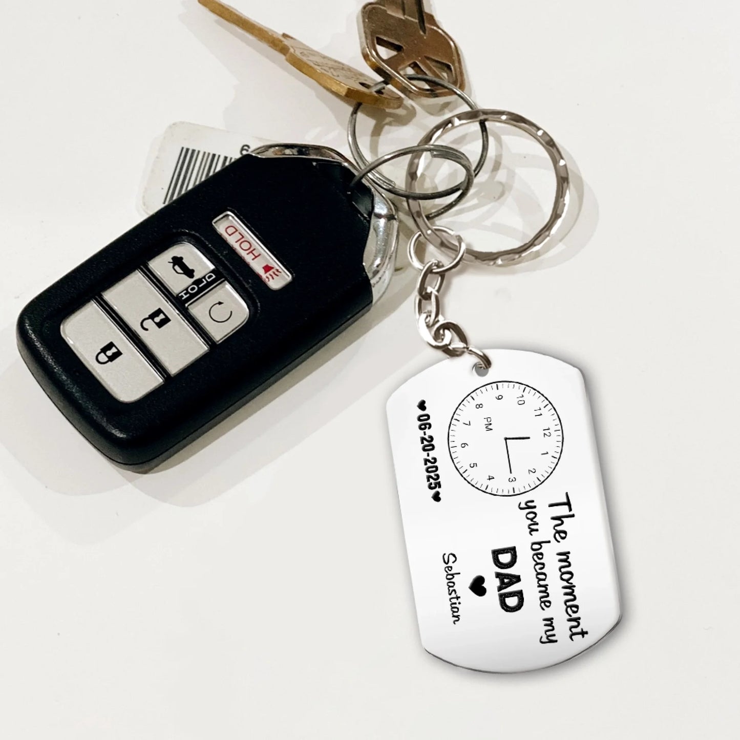 Keychain New  aluminium Steel mockup