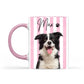 Personalized Pet Photo Mug, Striped Portrait Mug, Gift for Pet Lovers