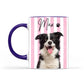 Personalized Pet Photo Mug, Striped Portrait Mug, Gift for Pet Lovers