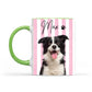 Personalized Pet Photo Mug, Striped Portrait Mug, Gift for Pet Lovers