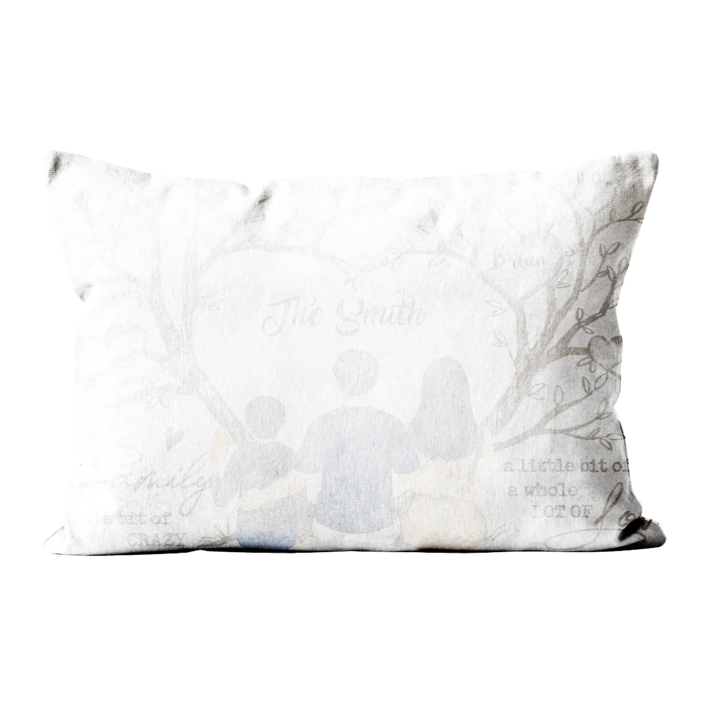 Family A Little Bit Of Crazy And Loud Heart Tree Sitting Personalized Pillow