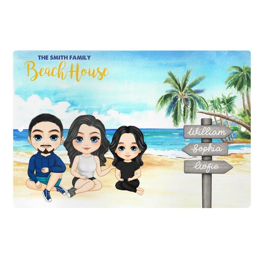 Welcome To Family Pool Dad Mom Kids Summer Beach Personalized Metal Sign