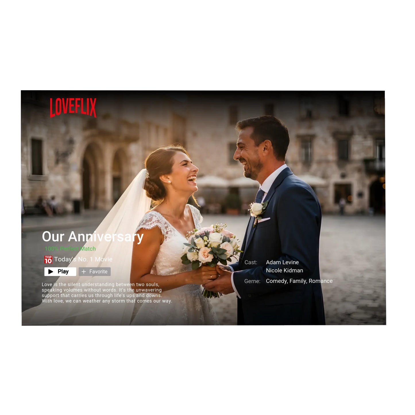 Custom Couple Netflix - Style Canvas Print Love Movie Poster Couple Gift