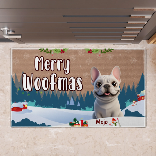 Merry Woofmas Funny Christmas Dog Doormat - Gift For Dog Lovers