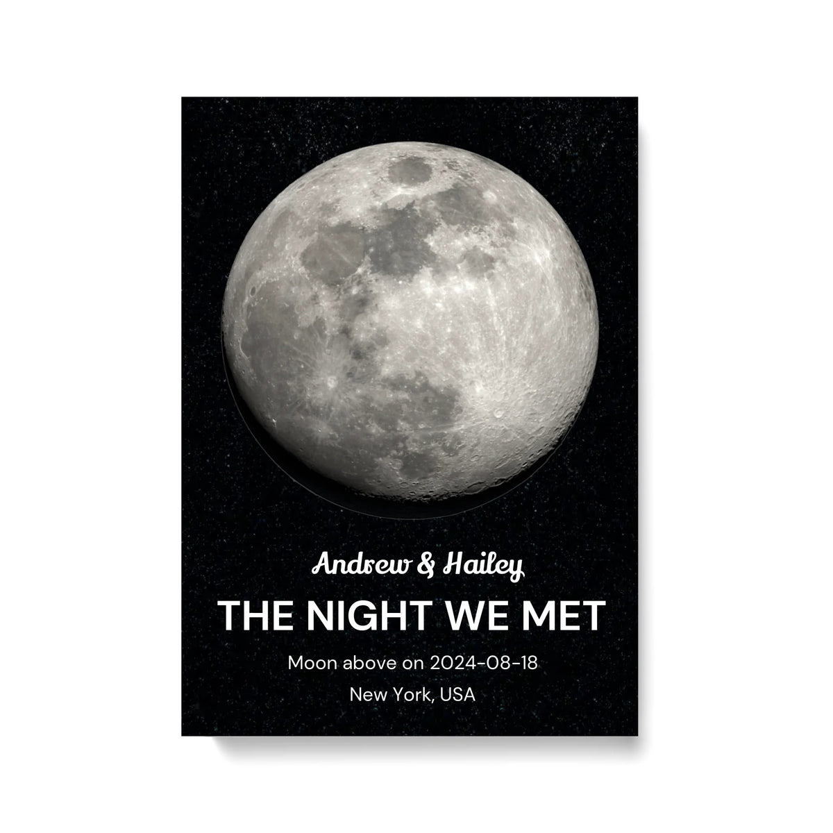The Night We Met Custom Moon Phase & Star Map - Personalized Canvas - Gift For Couple