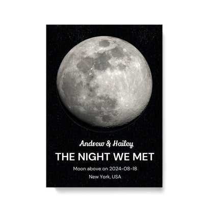 The Night We Met Custom Moon Phase & Star Map - Personalized Canvas - Gift For Couple