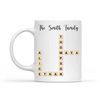 Custom Text Create Your Own Crossword Puzzle - Personalized Custom Mug - Gift For Family Members, Friends
