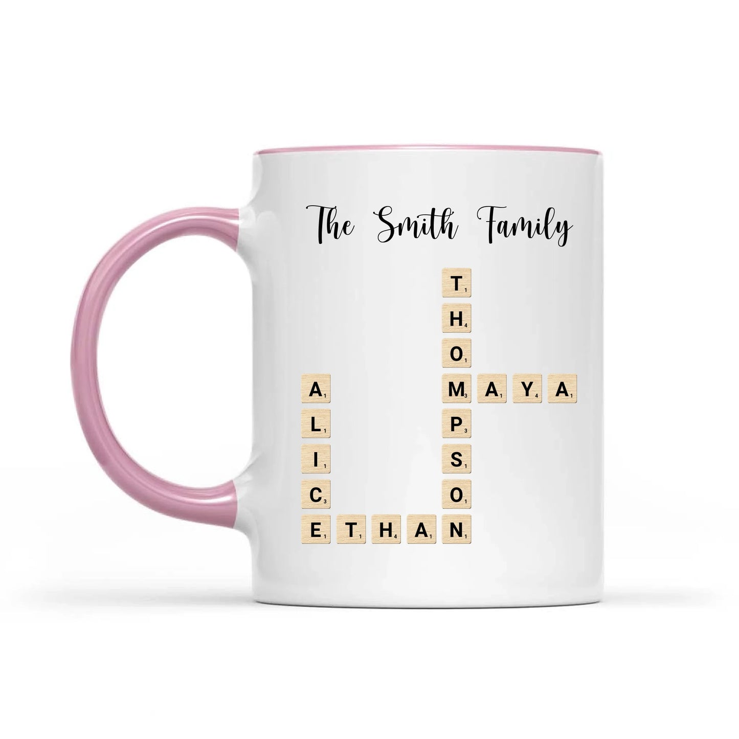 Custom Text Create Your Own Crossword Puzzle - Personalized Custom Mug - Gift For Family Members, Friends