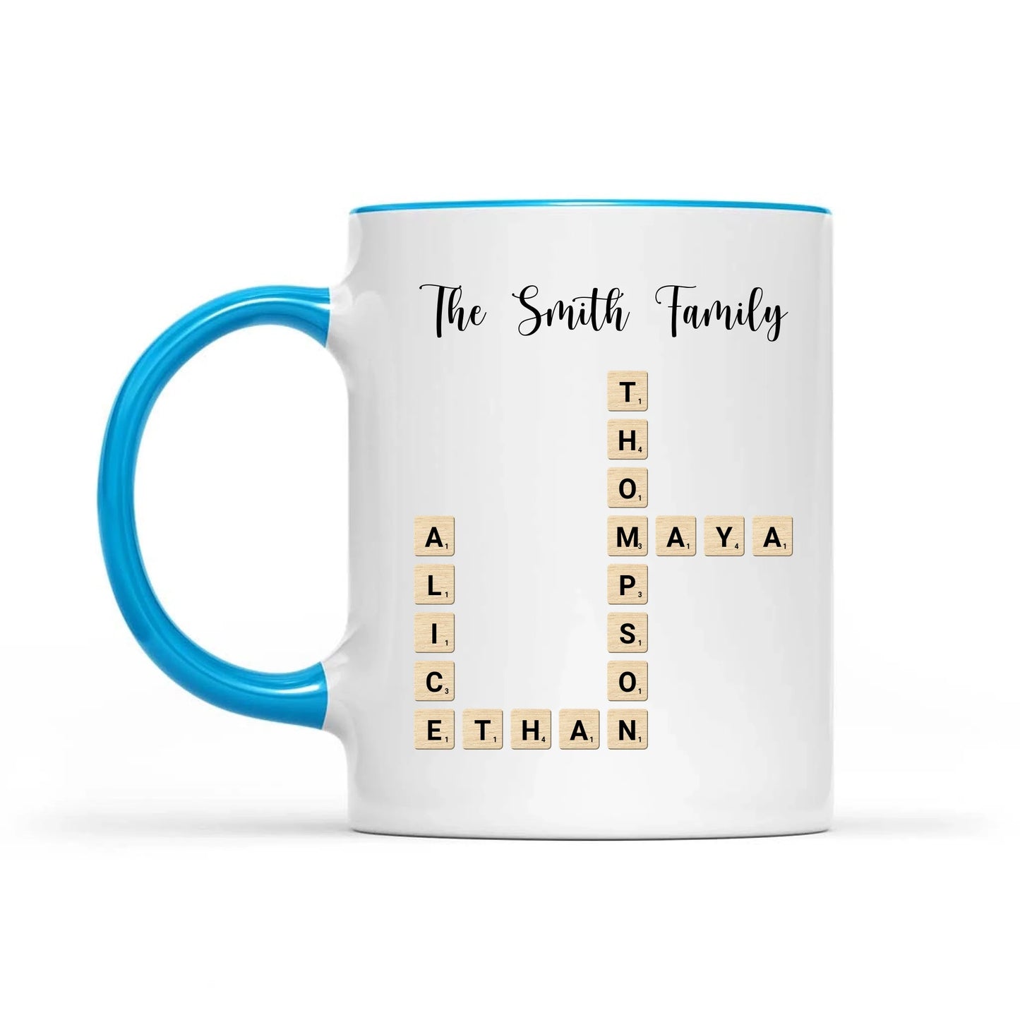 Custom Text Create Your Own Crossword Puzzle - Personalized Custom Mug - Gift For Family Members, Friends