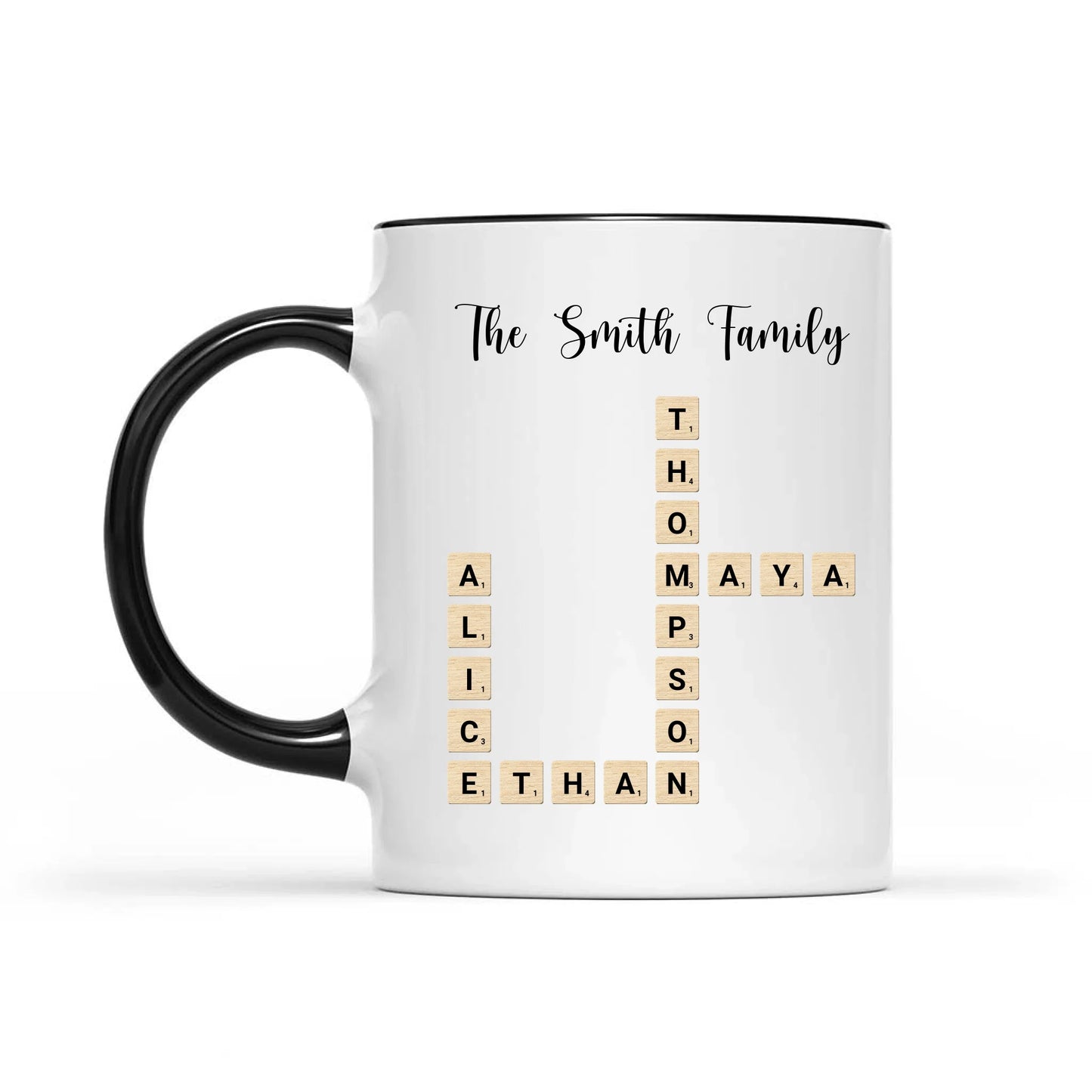Custom Text Create Your Own Crossword Puzzle - Personalized Custom Mug - Gift For Family Members, Friends