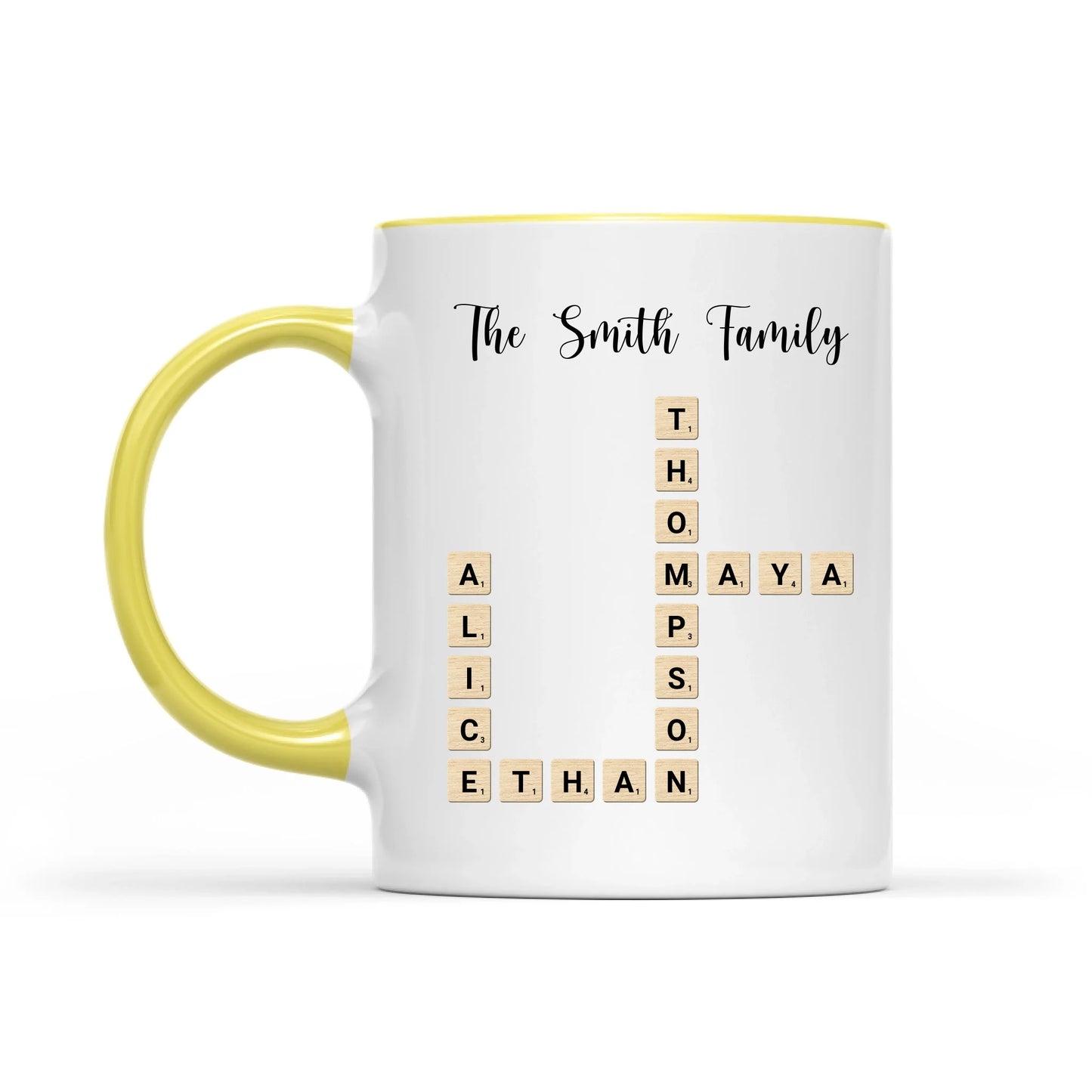 Custom Text Create Your Own Crossword Puzzle - Personalized Custom Mug - Gift For Family Members, Friends