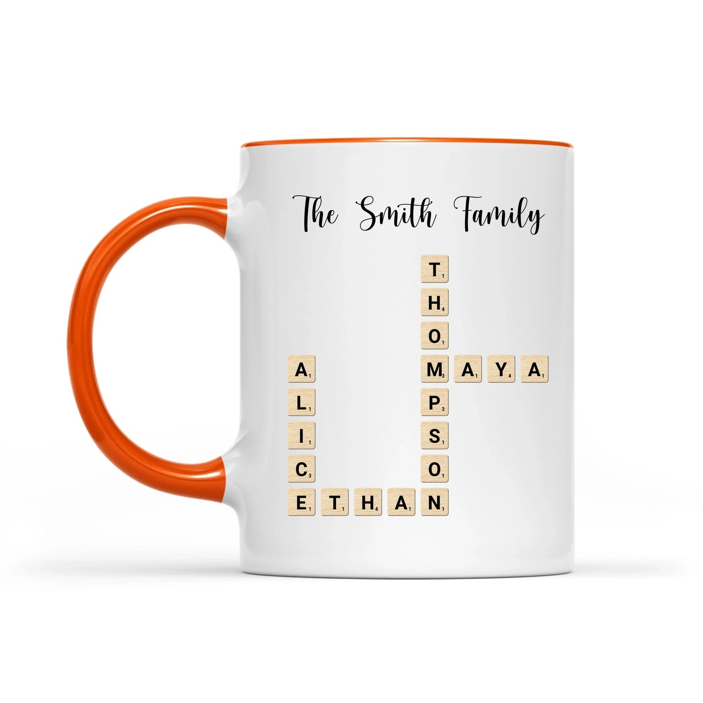 Custom Text Create Your Own Crossword Puzzle - Personalized Custom Mug - Gift For Family Members, Friends