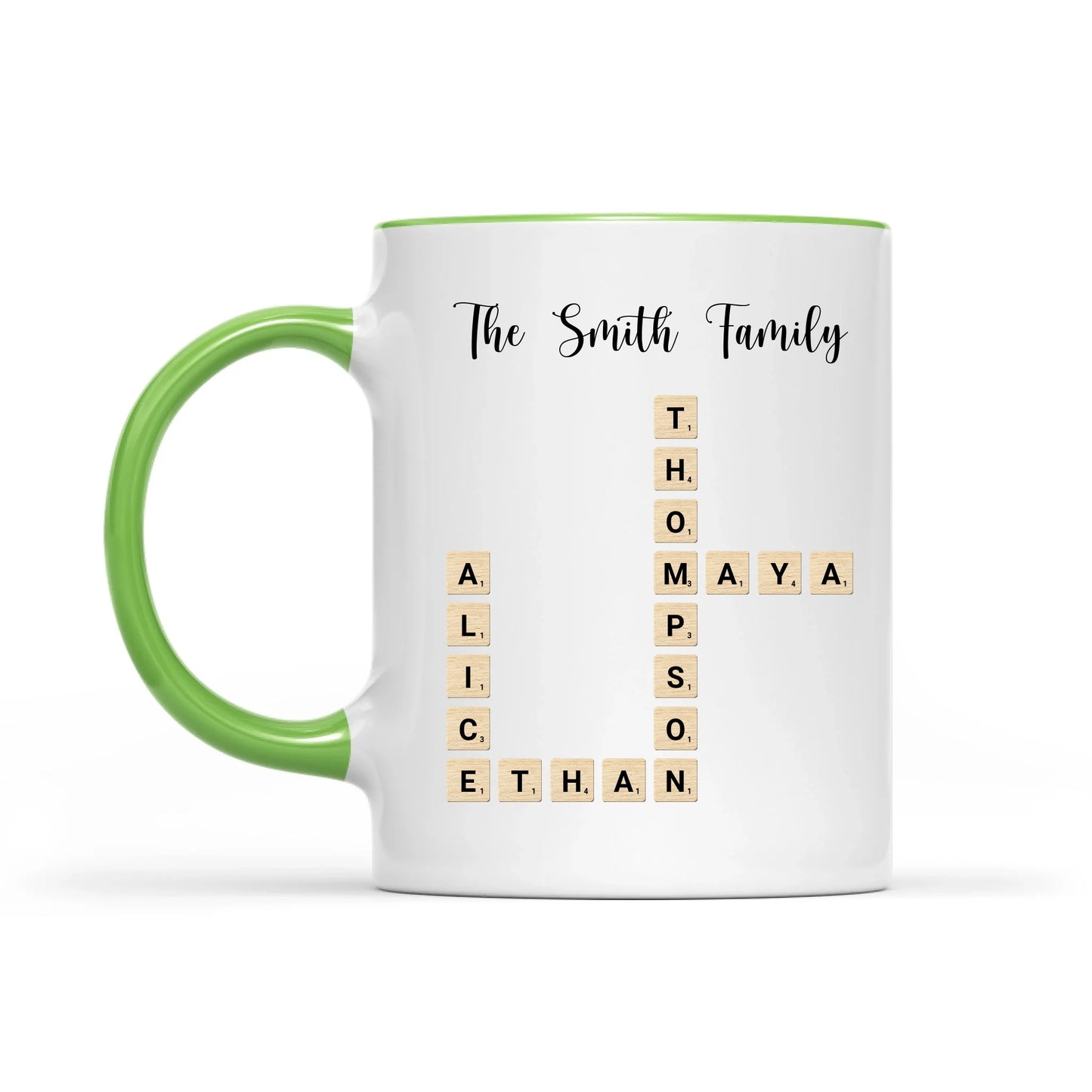 Custom Text Create Your Own Crossword Puzzle - Personalized Custom Mug - Gift For Family Members, Friends