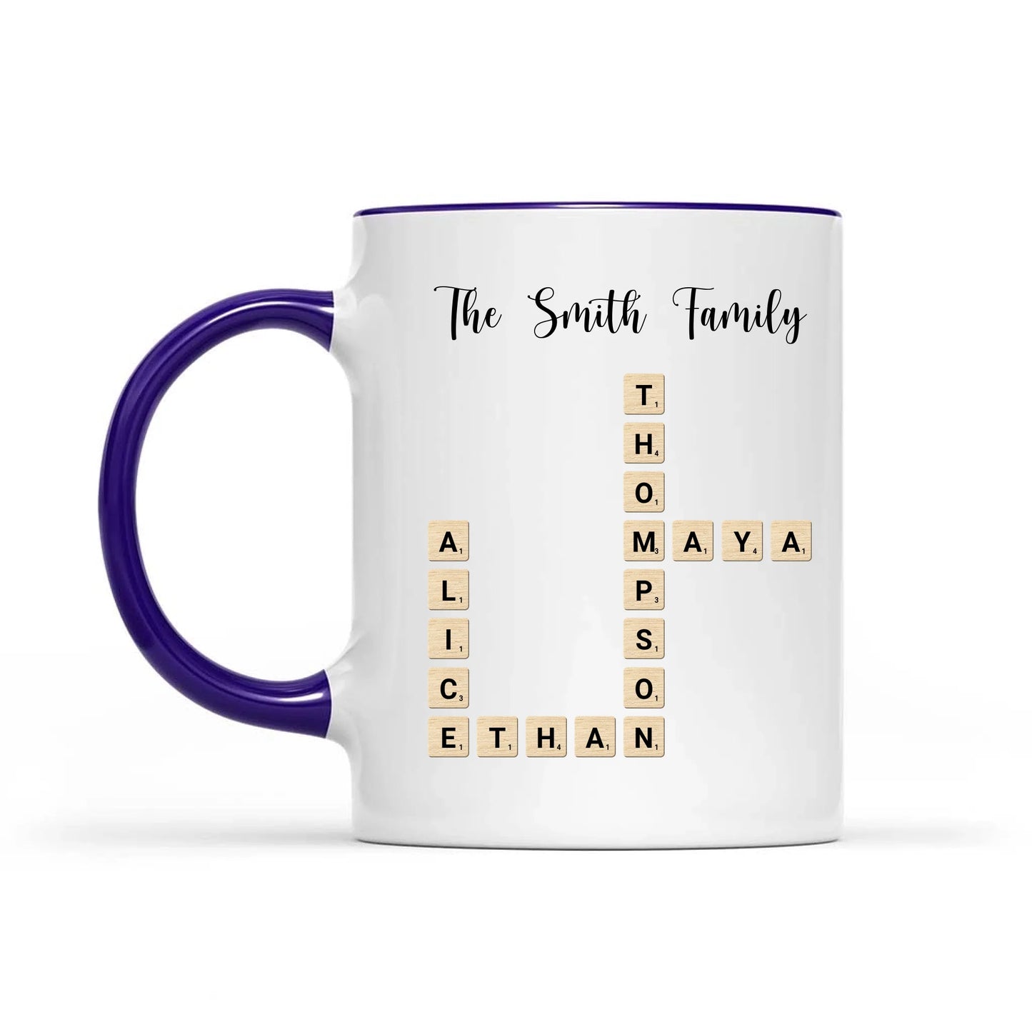 Custom Text Create Your Own Crossword Puzzle - Personalized Custom Mug - Gift For Family Members, Friends