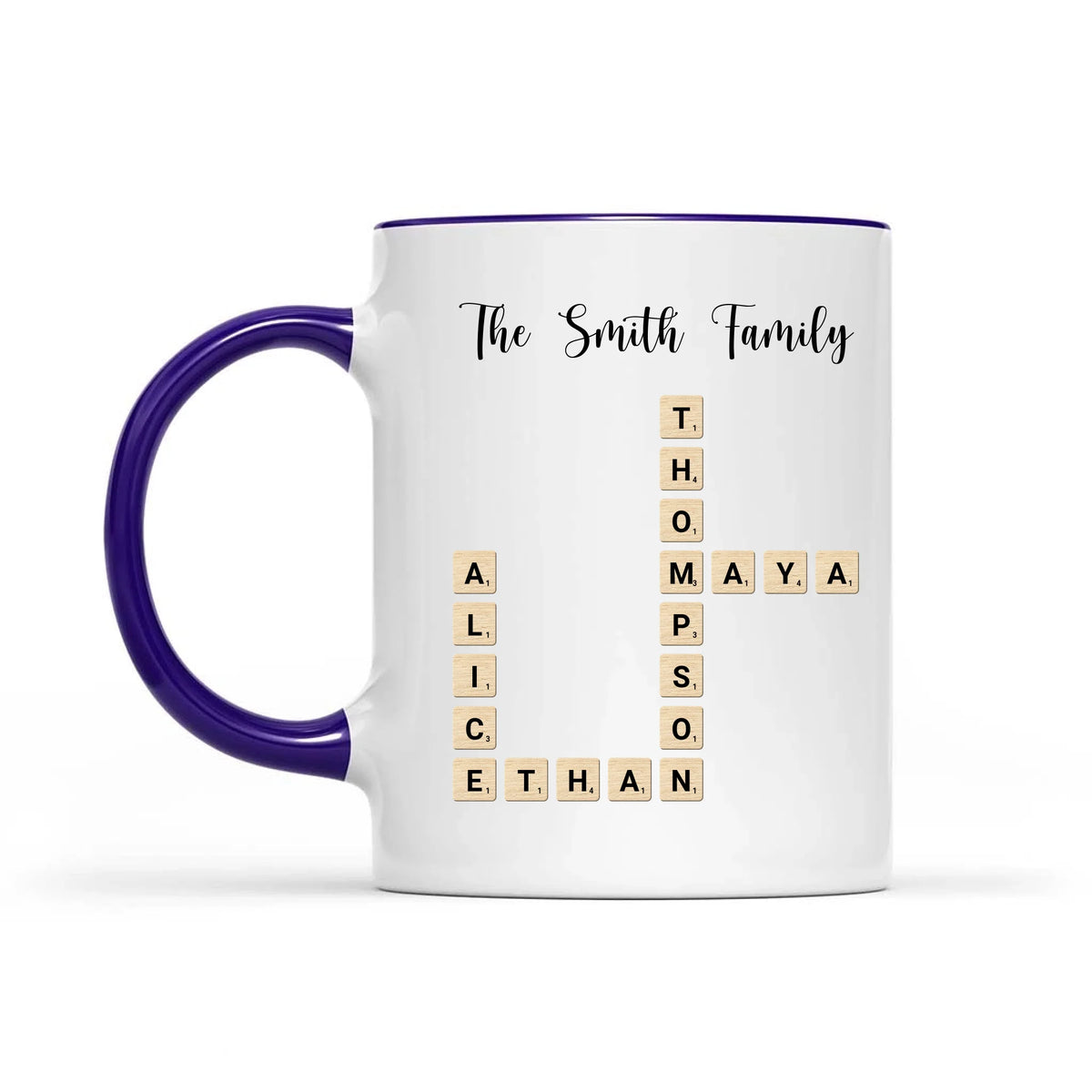 Custom Text Create Your Own Crossword Puzzle - Personalized Custom Mug - Gift For Family Members, Friends
