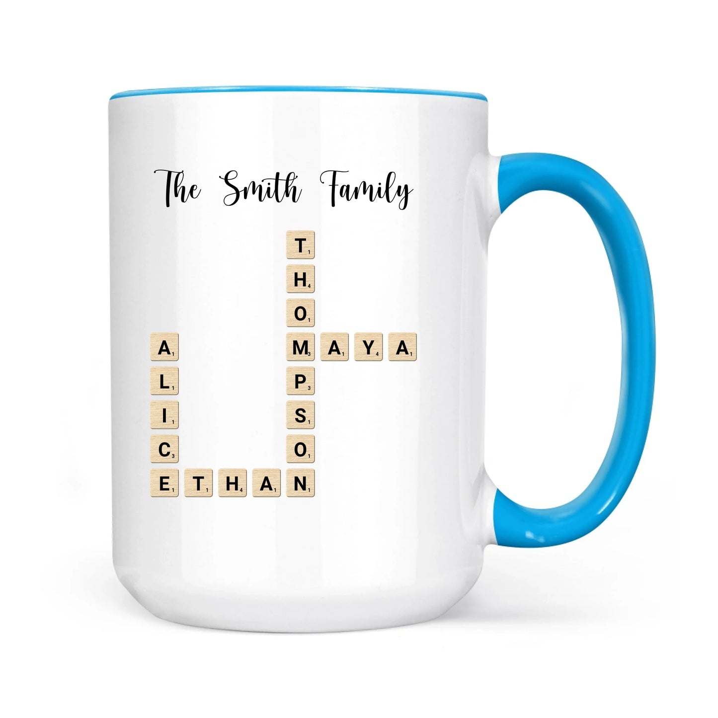 Custom Text Create Your Own Crossword Puzzle - Personalized Custom Mug - Gift For Family Members, Friends