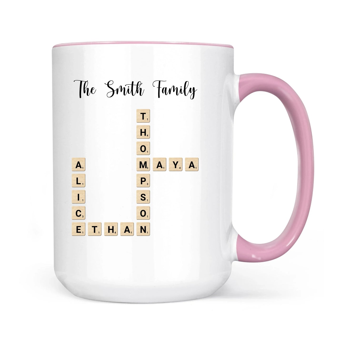 Custom Text Create Your Own Crossword Puzzle - Personalized Custom Mug - Gift For Family Members, Friends