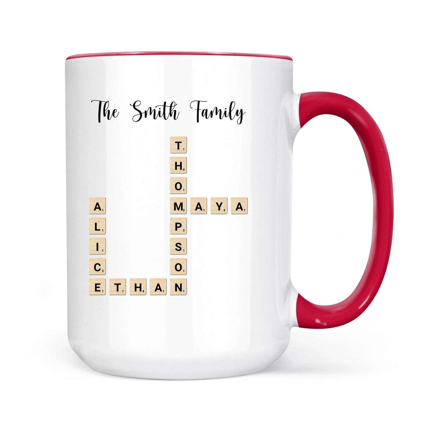 Custom Text Create Your Own Crossword Puzzle - Personalized Custom Mug - Gift For Family Members, Friends