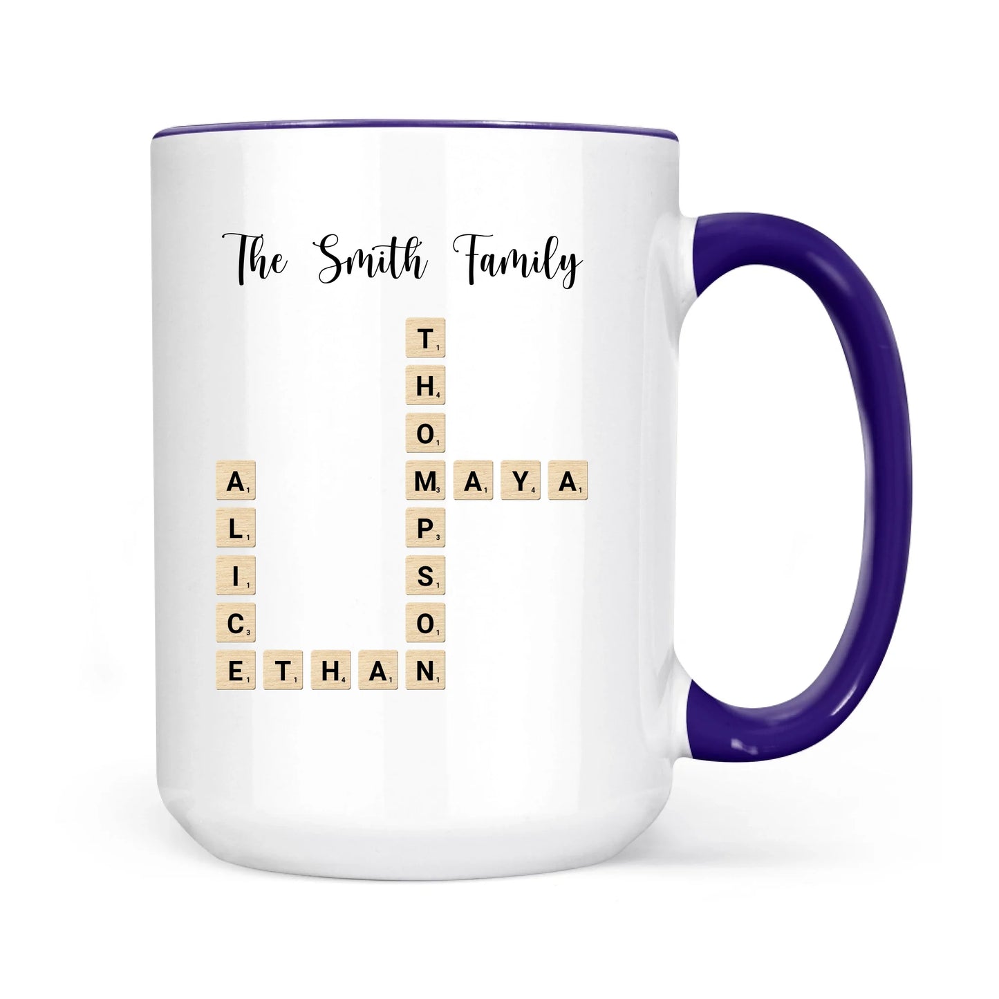 Custom Text Create Your Own Crossword Puzzle - Personalized Custom Mug - Gift For Family Members, Friends