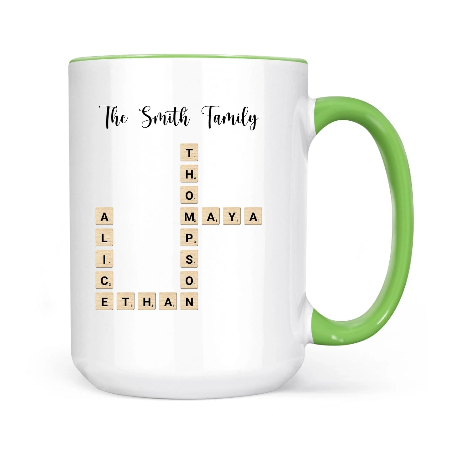 Custom Text Create Your Own Crossword Puzzle - Personalized Custom Mug - Gift For Family Members, Friends