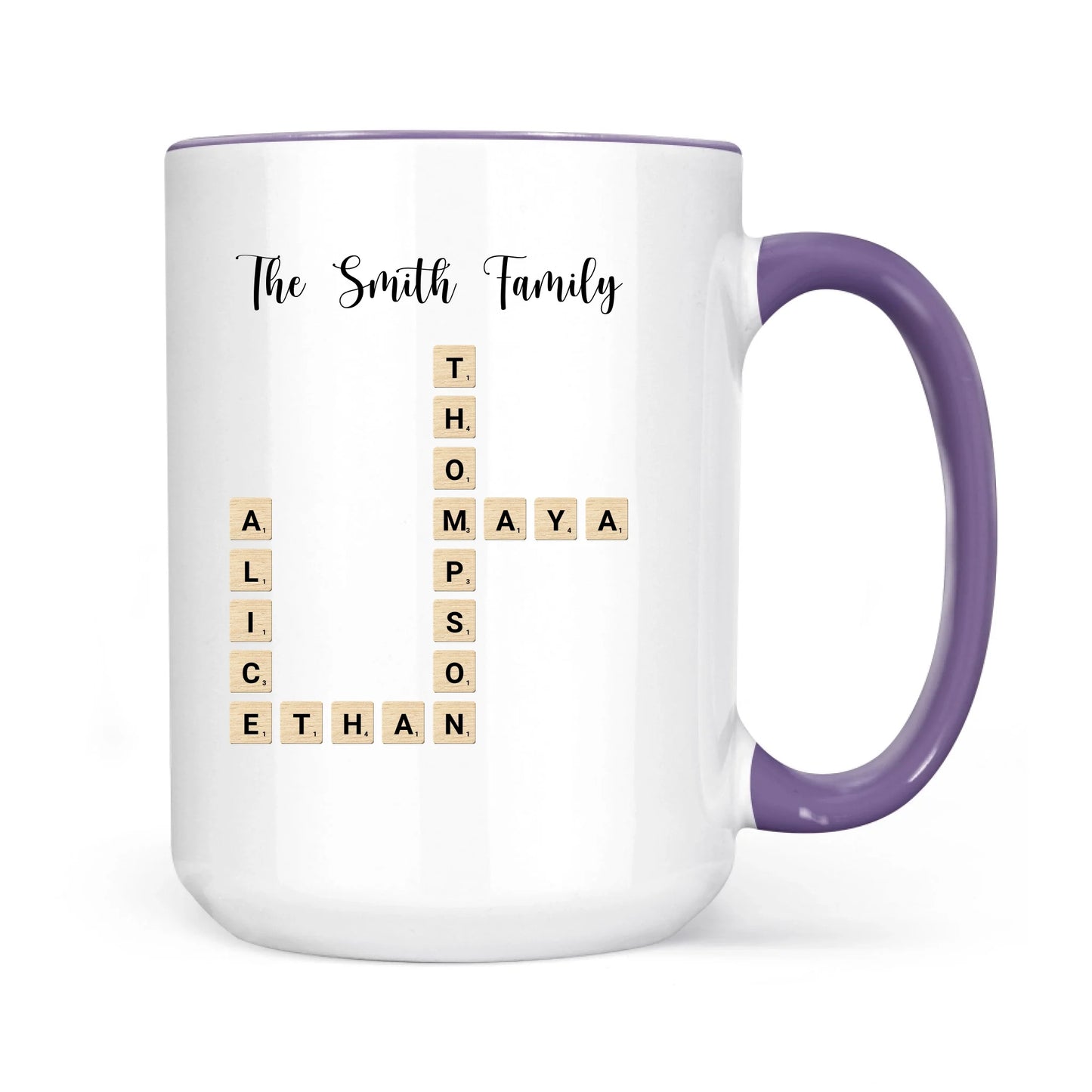 Custom Text Create Your Own Crossword Puzzle - Personalized Custom Mug - Gift For Family Members, Friends