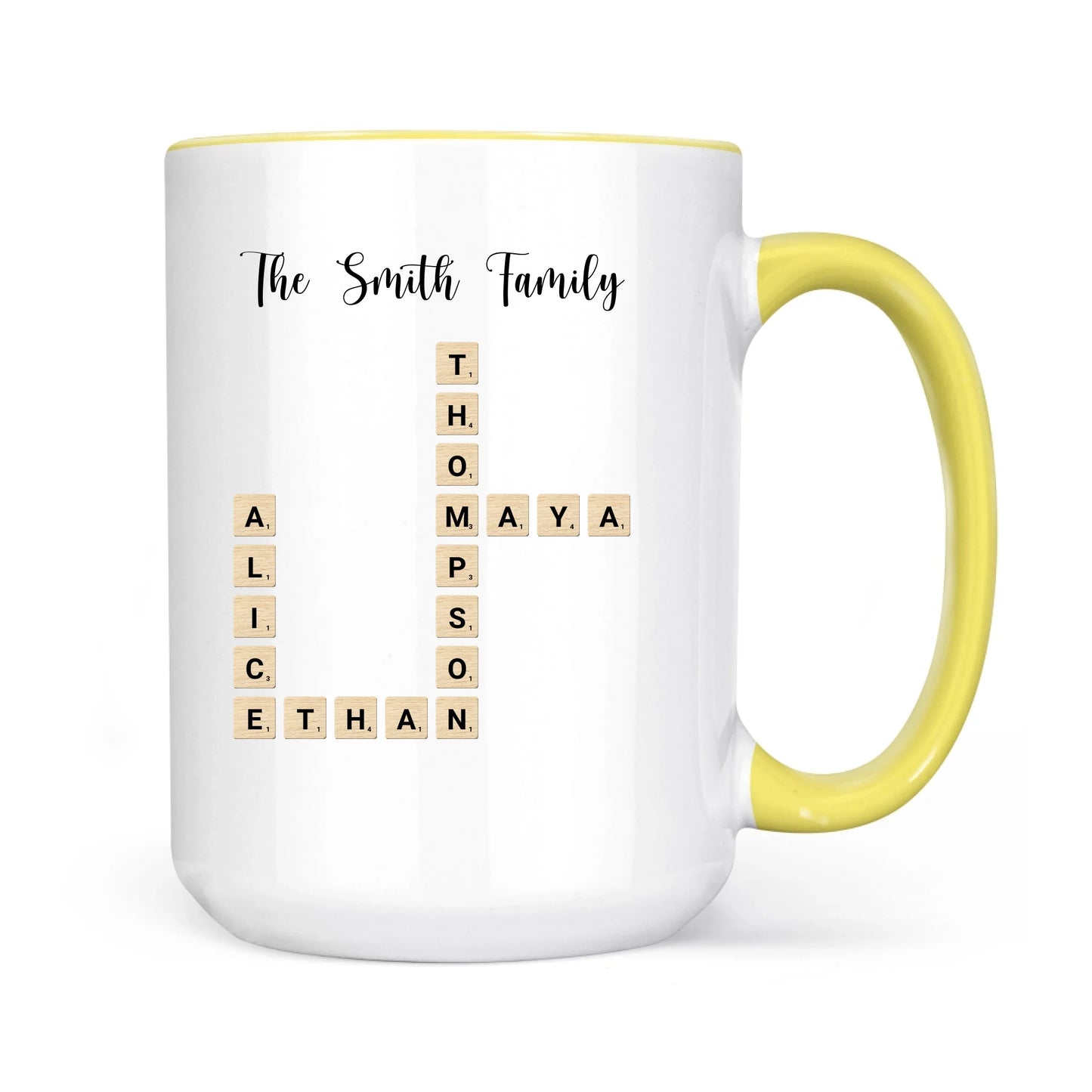 Custom Text Create Your Own Crossword Puzzle - Personalized Custom Mug - Gift For Family Members, Friends