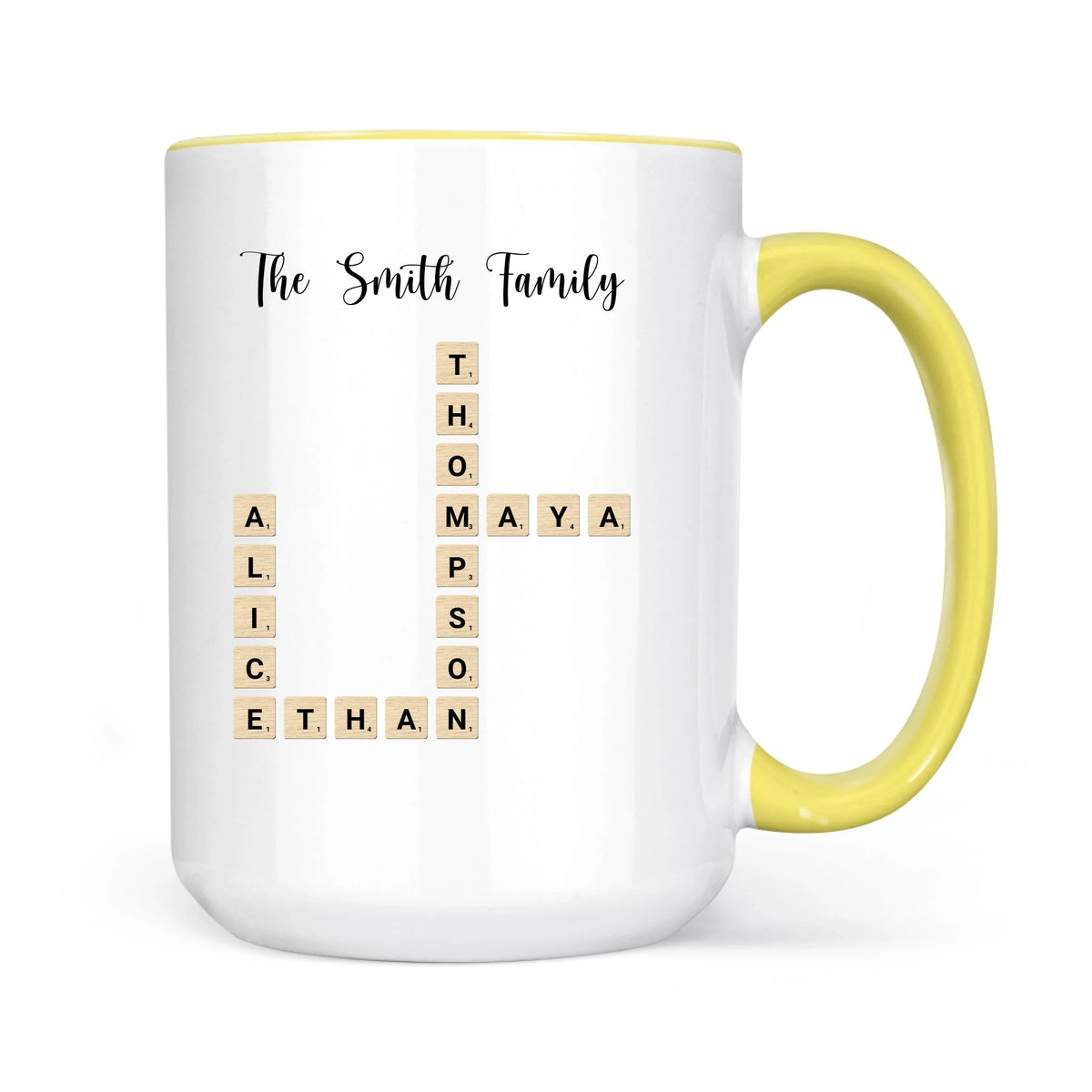 Custom Text Create Your Own Crossword Puzzle - Personalized Custom Mug - Gift For Family Members, Friends