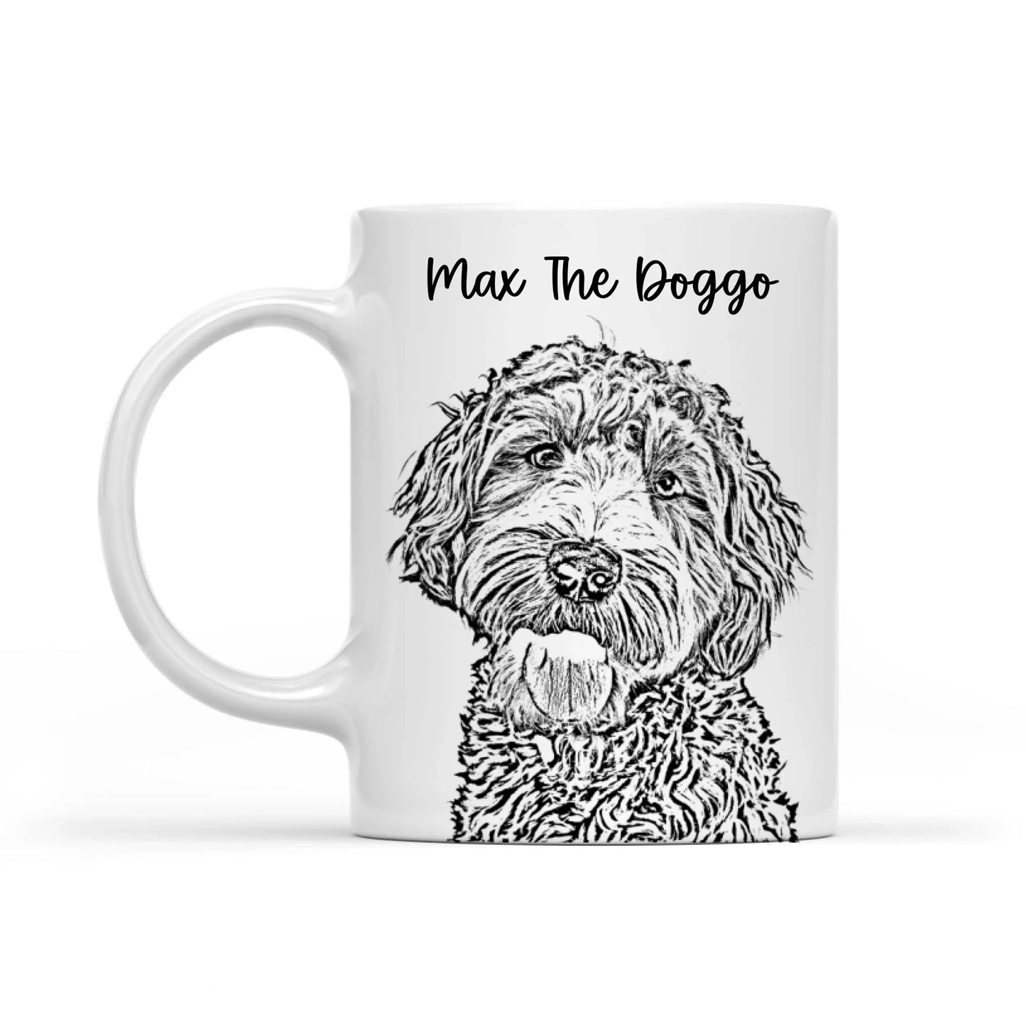 Portrait Sketch Custom Photo Dog - Gift For Dog Lover - Personalized Mug