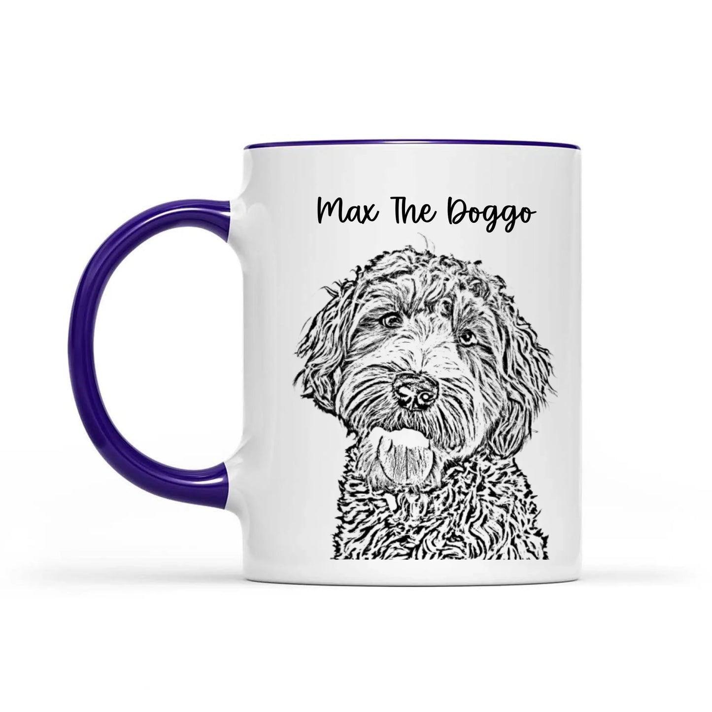 Portrait Sketch Custom Photo Dog - Gift For Dog Lover - Personalized Mug