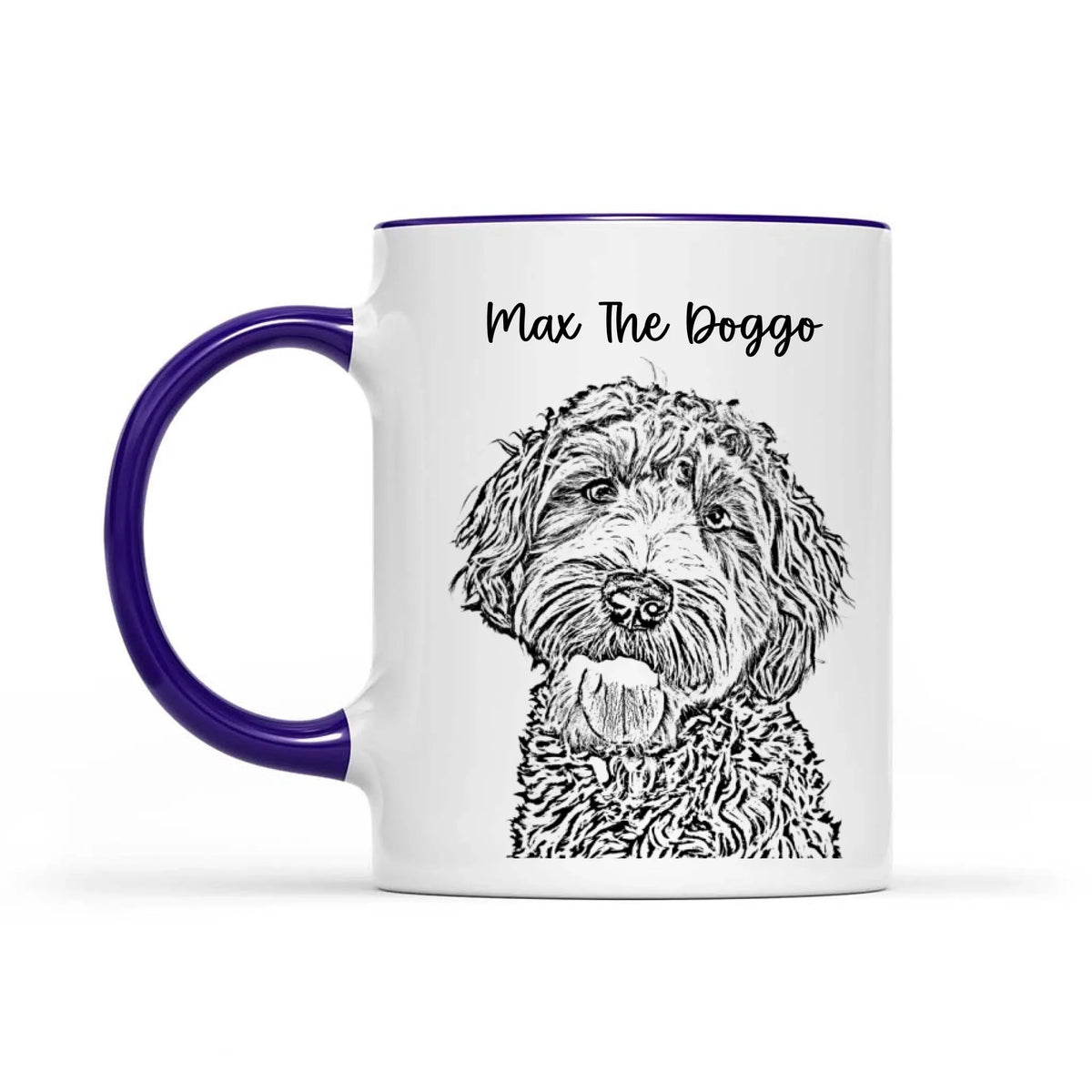 Portrait Sketch Custom Photo Dog - Gift For Dog Lover - Personalized Mug