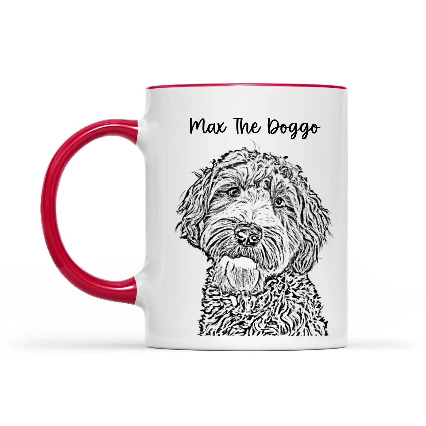 Portrait Sketch Custom Photo Dog - Gift For Dog Lover - Personalized Mug