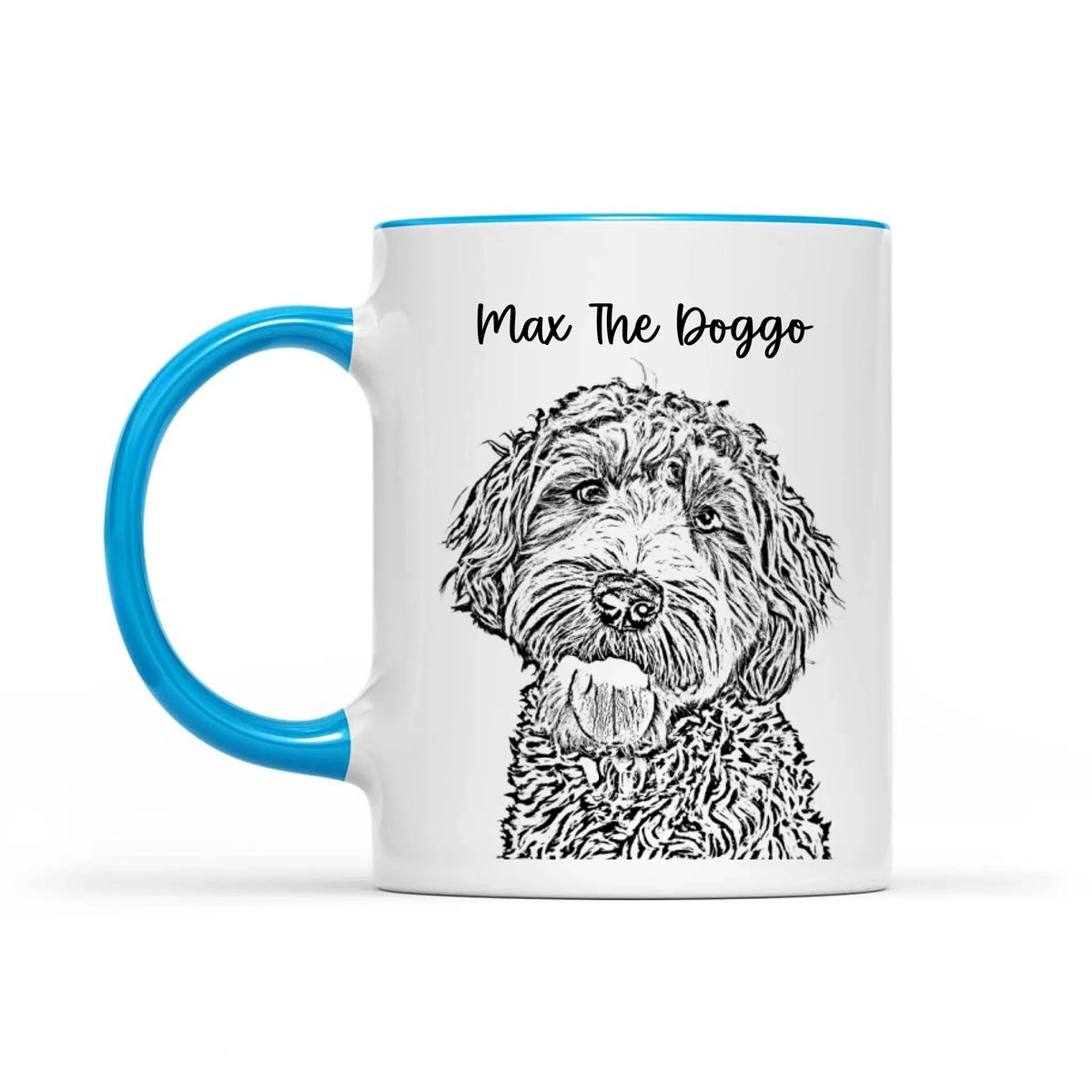 Portrait Sketch Custom Photo Dog - Gift For Dog Lover - Personalized Mug