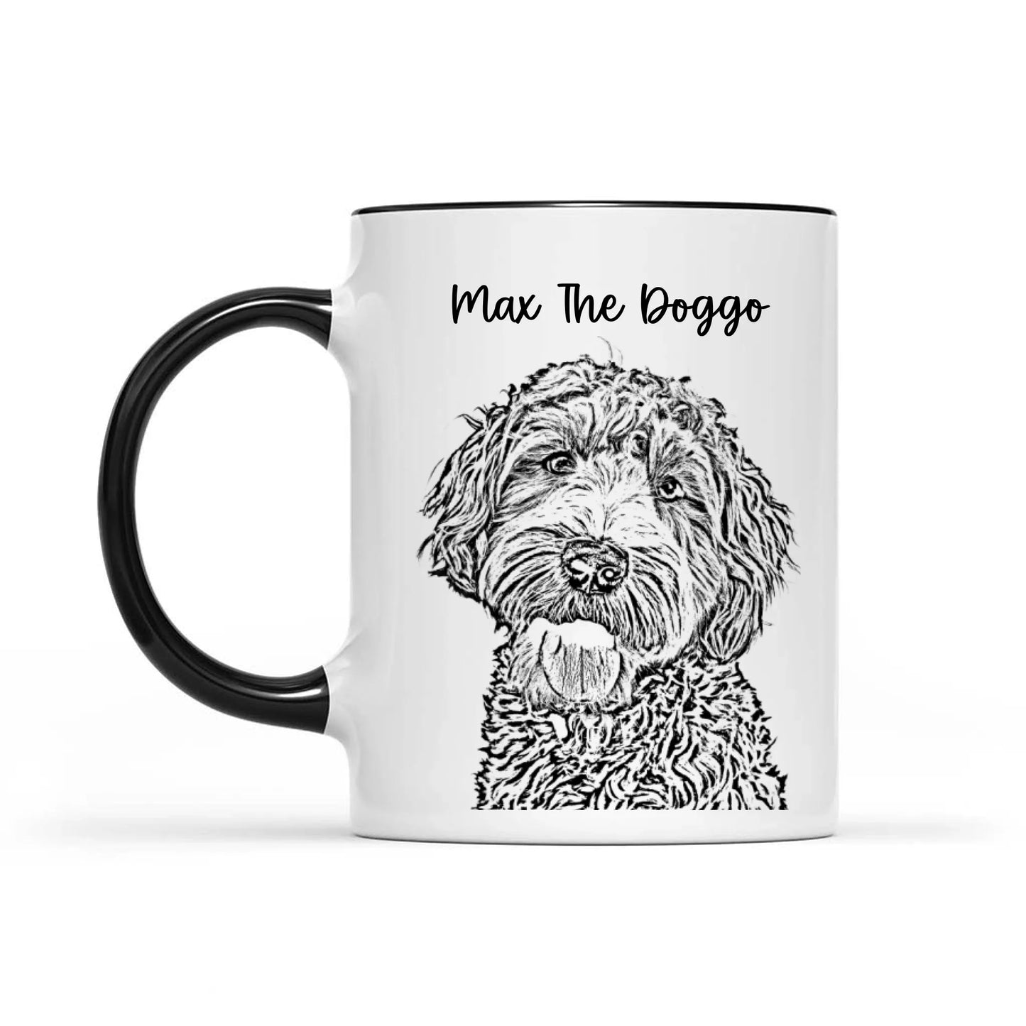 Portrait Sketch Custom Photo Dog - Gift For Dog Lover - Personalized Mug
