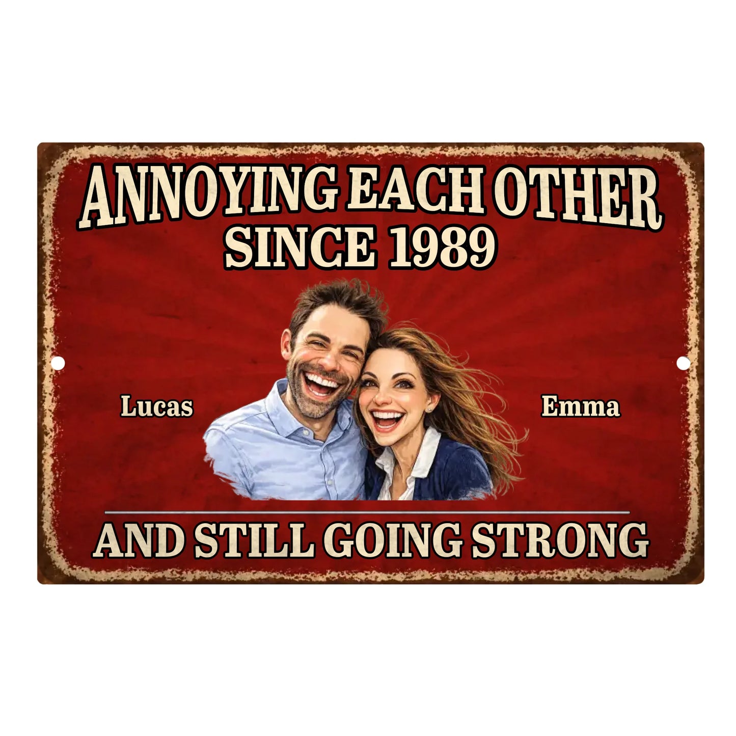 Custom Photo Home Decor Metal Sign - Personalized Anniversary Wedding Gifts For Husband And Wife, Him And Her - Always Better Together