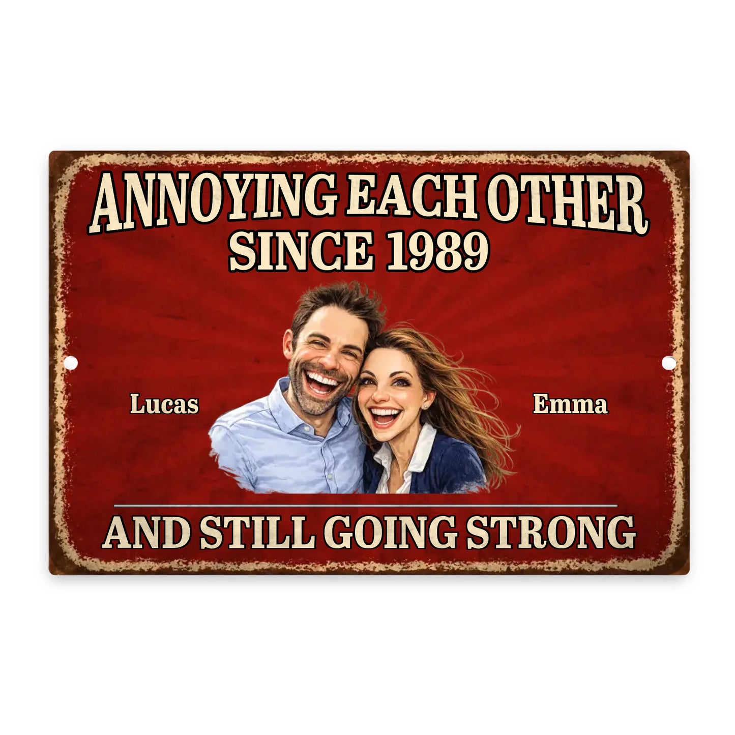 Custom Photo Home Decor Metal Sign - Personalized Anniversary Wedding Gifts For Husband And Wife, Him And Her - Always Better Together